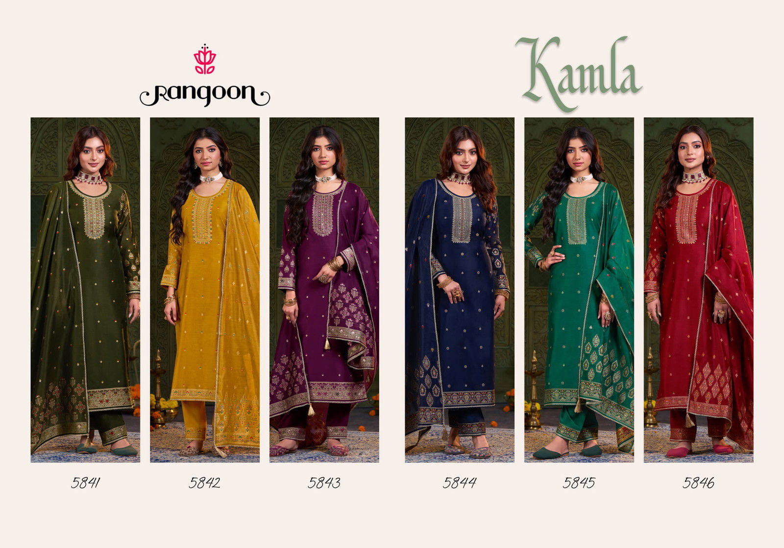 Kamla Jacquard  by Rangoon Khatli Handwork Kurti Bottom With Dupatta